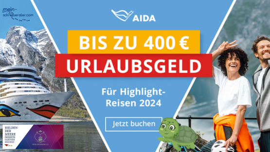 AIDA Kreuzfahrt mit bis zu 400€ Bordguthaben sichern!